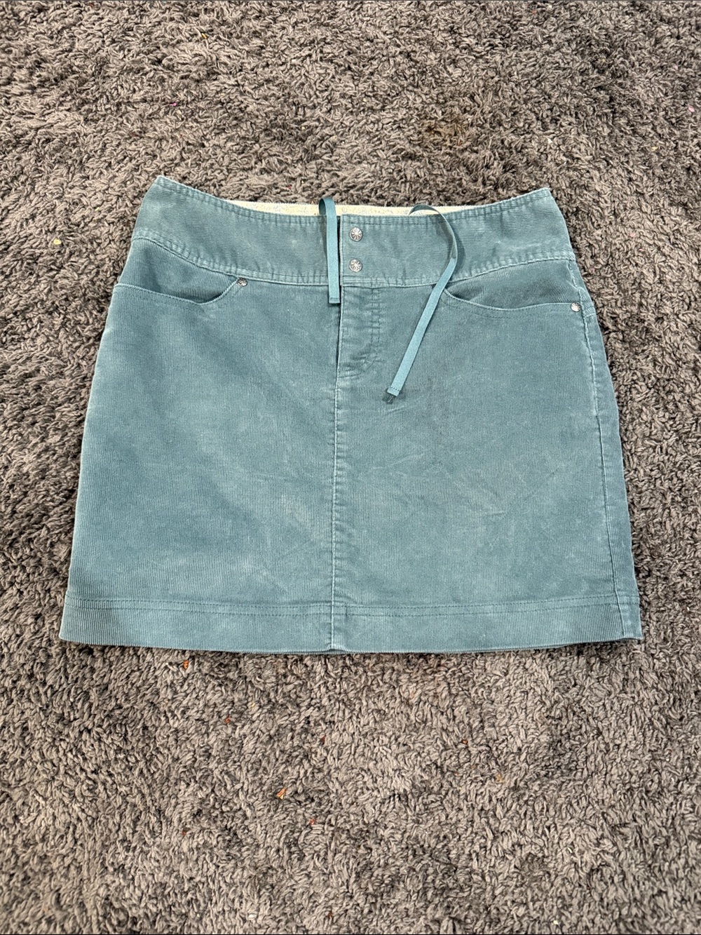 Athleta Teal Corduroy Mini Skirt